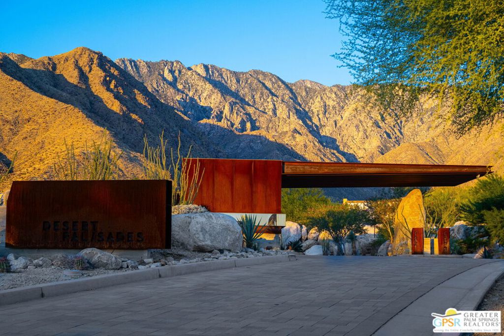 Lot #108 This lot has privacy and great mountain views. Build your custom Desert home in the last hillside enclave in Palm Springs. Desert Palisades is poised to become a worldwide model for compelling, modern architecture along the hillsides of Chino Canyon. With varying topography, elevation, and view lines. Desert Palisades is the first residential community that from the ground up will uphold the ideals that represent the very best in architectural design. Building guidelines serve as inspiration, encouraging residents to enlist forward thinking architects to design a modern or contemporary home. Be sure to look at the video. Gated and guarded, call for access or questions. This is a Desert Palisades owned lot.