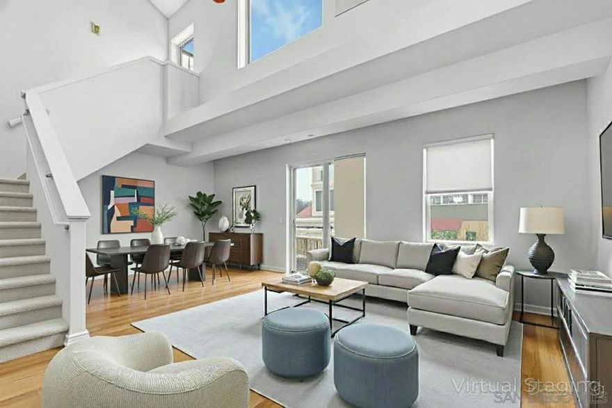 Super prime location! Top floor expansive loft style one bedroom with large custom closet and additional flex space on the main level for home office / guests! Beautifully located within Village Walk in the dynamic culturally rich neighborhood of Little Italy with an easterly cosmopolitan view offering the serenity one can only wish for.  Soaring 20' ceilings with fabulous natural light throughout, hardwood flooring and tile on  the main level, dual view terraces,  and an expansive cook's kitchen with pantry. The best of San Diego is virtually at your doorstep from amazing restaurants and coffee houses to nearby San Diego harborfront, San Diego Int’l, downtown, world famous San Diego Zoo and historic Balboa Park.
