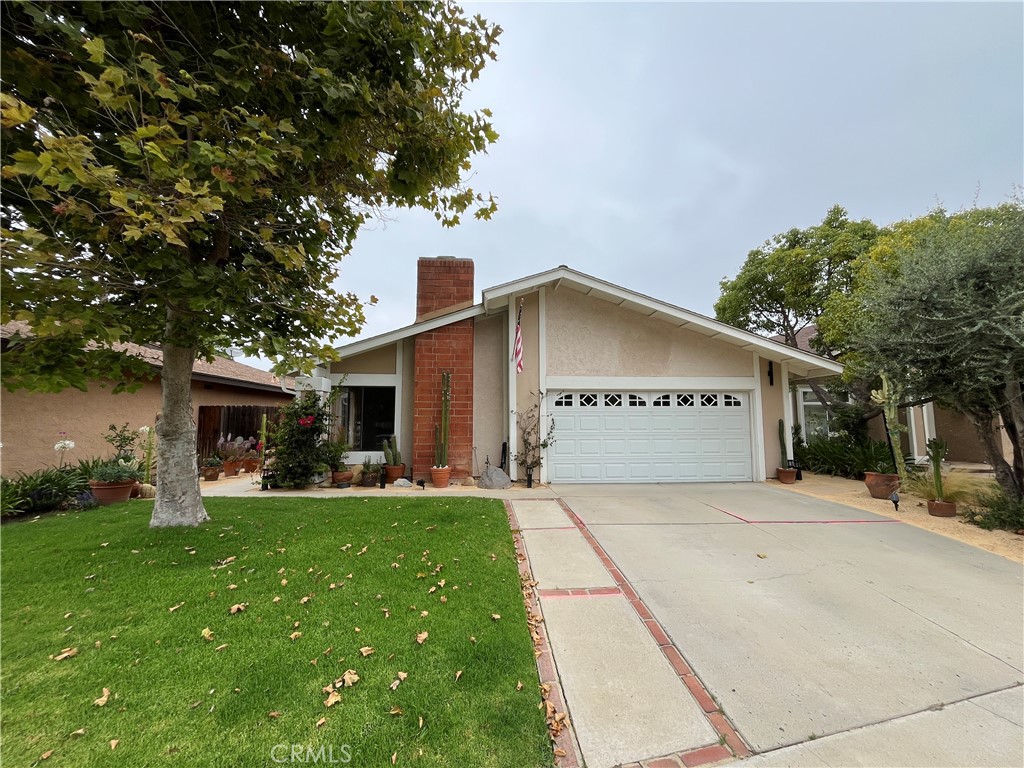 Simi Valley single-story, AVAILABLE FOR LEASE! Features include: 3BR + 2BA + over 1600 SQF; central HVAC; vaulted ceilings; recessed lighting; carpet + ceramic tile flooring throughout; living room w/decorative fireplace; kitchen w/breakfast bar, pantry + all appliances included (refrigerator, stove/oven, dishwasher + microwave); family room w/wet bar; dining area; primary bedroom offers walk-in closet + bath w/double sinks; atrium; backyard w/covered patio + planting beds; gardening service included; attached, 2 car garage + driveway parking; community pool + spa; 1 small dog considered w/owners approval + additional deposit; sorry, no cats allowed.