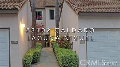 Welcome to 28102 Caldero, this gorgeous two story 1149 square foot condominium is nestled in the heart of one of the most desirable communities in Southern California. Turnkey and ready for move in!! This unit is the largest floor plan in the community; it boasts two stunning master bedrooms with vaulted ceilings and two full bathrooms plus an additional half bath for guests. The patio area is picturesque for morning coffee and breakfast or entertaining guest for dinner. This upgraded residence is perfect for everyone who enjoys a peaceful neighborhood all within walking distance of great shopping, restaurants, schools, theaters, Starbucks, and walking trails. Within 3 minutes of the freeway, Costco, and the Mission Viejo Mall, it is ideally situated in the Laguna Niguel community. Laundry hook-ups and 1 car attached garage. The entire dwelling was refitted with PEX piping 12 months ago. One of only six condos in the community that comes with a connected garage. Includes gym, pool, and spa. This perfect unit is turnkey. The only thing missing is for you to call it home! Don't miss the opportunity to live in this amazing community.