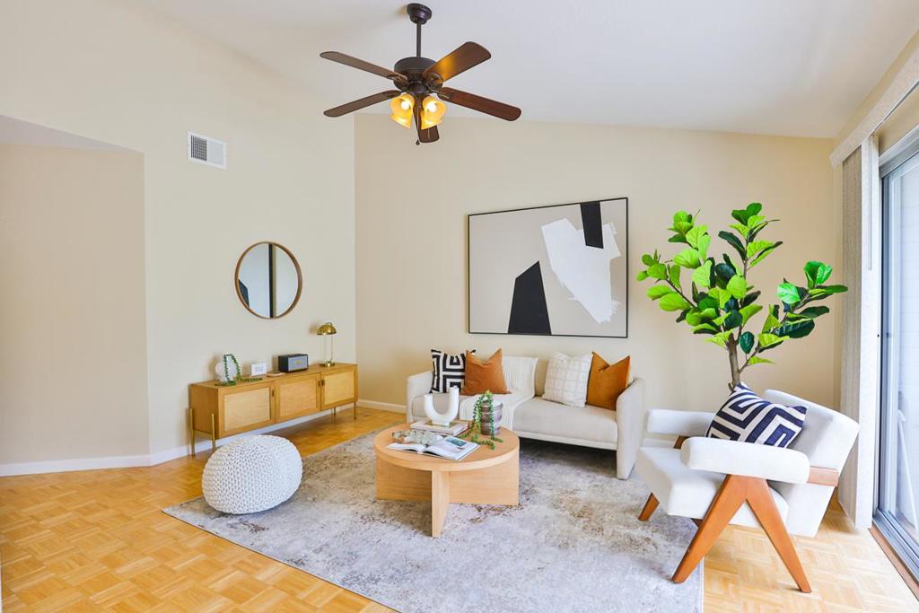 Welcome to 500 Shadowgraph Drive! This charming 2-bedroom, 2-bathroom condo in a gated community is move-in ready and features thoughtful updates throughout. Located on the second story, the home spans 871 square feet and includes inside laundry and an updated central HVAC system valued at $11k, controlled by a Google Nest Smart Thermostat. The spacious living area opens to a private outdoor patio, perfect for relaxation and entertaining. The kitchen is equipped with custom cabinets, granite countertops, and stainless steel appliances. Both bedrooms are generously sized with tall ceilings, and the primary bedroom includes an en-suite with ample storage. Enjoy the convenience of being steps away from the swimming pool and spa, with the secure gated entry providing peace of mind. The location is ideal, with close proximity to HWY 87/280/680, VTA light rail, Caltrain, and just minutes from downtown Willow Glen and Tamien station. The condo also offers one assigned carport and ample unassigned guest parking. Don't miss the opportunity to make this beautiful condo your new home!