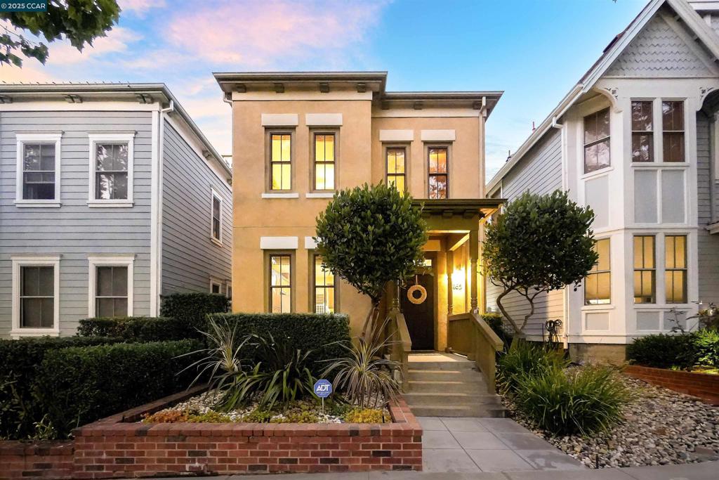 Introducing the Italianate Model in the coveted Promenade Waterfront community – a home where sophisticated design meets tranquil waterfront living. This 2,040 sq ft, 4-bedroom, 2.5-bath residence features a designer kitchen with stainless-steel appliances, quartz countertops, custom copper sink, breakfast nook with coffee bar, and upgraded cherry wood cabinetry which is carried throughout the entire home. Enjoy a spacious great room, a master bath with oversized jetted tub, high-efficiency dual-zone HVAC with ceiling fans, and owned solar. Outdoors, the drought-tolerant landscape pairs beautifully with serene water views, the community’s newly completed Bayfront trails, and excellent parks within a few minutes walk. With its remarkably low $15/month HOA, built-in security system, and walkable access to local favorites like Powder Keg, Leila by the Bay, and Hizcafe, this home offers the perfect blend of elegance, comfort, and lifestyle topped with undeniable CHARM!