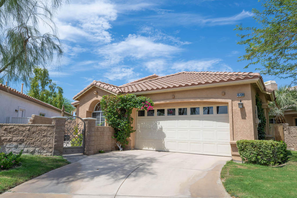 Available December 2025 - April 2026 for 30 days or longer! Super cute & clean designer furnished fairway home with 2 master suites & 2.5 baths. The kitchen offers stainless steel appliances, granite counter tops & abundant cupboard/counter space and breakfast nook. You will love the outdoor living space featuing an extended covered patio, a built-in fire pit for the cool nights, and a misting & awning system for the hot days. This home and patio all enjoy an incredible golf course view on an elevated home site looking onto the 3rd tee of the Indian Springs Golf Course. Just bring your toothbrush & golf clubs and you are set to enjoy an amazing desert lifestyle this winter! Rent/HOA includes landscape maintenance, 24 hr staffed entry, cable TV/internet, community pool, spa & fitness center. Please view 3D Virtual Tour and call for details, deposits and fees! Available December 2025 - April 2026 - NO PETS