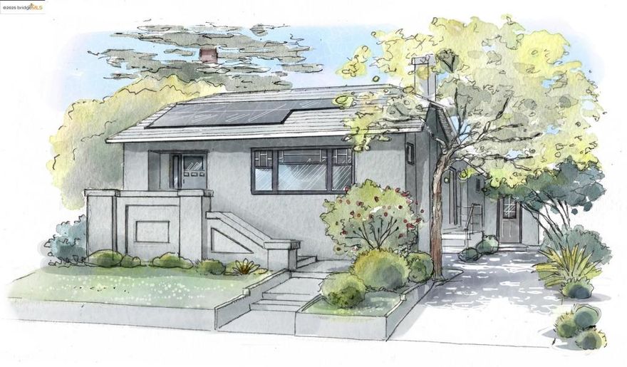 Ideally located near Berkeley’s favorite restaurants, shops, and recreational facilities, this single-level 1920s Craftsman beautifully blends period charm with modern updates. Thoughtful renovations include a serene primary suite, a fully permitted attached ADU completed in 2021 and solar.  The welcoming entry opens to a spacious living room with a large picture window and a custom built-in with a gas fireplace in its center. The adjoining dining room is perfect for festive gatherings, while the eat-in kitchen with breakfast nook connects seamlessly to a family room and backyard beyond.  The main home offers three bedrooms and two bathrooms, including a private primary suite with French doors to the yard. The attached ADU features its own entrance, a bedroom, bath, laundry, and a stunning great room with vaulted ceilings, skylights, and a full kitchen—ideal for guests, extended family, or rental income.  Enjoy effortless indoor-outdoor living with multiple French doors opening to a private backyard oasis complete with hot tub, level turf, and dining area. With an EV charger, solar panels, and an unbeatable location near Monterey Market, Hopkins Street shops, and Solano Avenue, this exceptional Northbrae property offers timeless style, modern comfort, and rare flexibility.