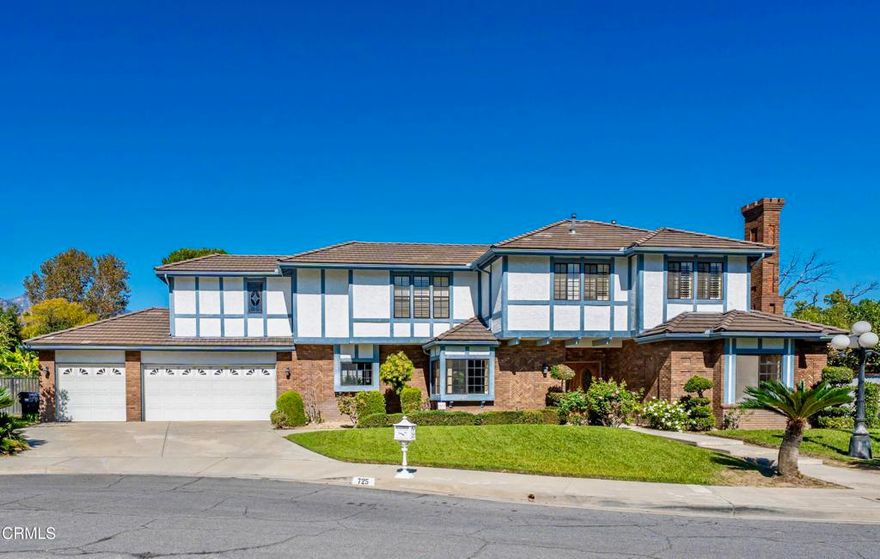 Charming house in prestigious city of Arcadia with award-winning Arcadia School District. Convenient location: set in a quiet Cul-De-Sac, close to schools,  supermarkets, parks, and various restaurants. This south-facing home features 4 beds/3 baths with one bedroom, one full bathroom downstairs, approximately 2,777 sq ft of living space on an 8.562 sq ft lot, bright and airy, large living room & family room with two fireplaces; wooden floors in all bedrooms; laundry room upstairs and laundry connections in attached spacious 3-car garage; built-in outdoor BBQ grill & a lot of mature fruit trees in a well-landscaped backyard; sparkling swimming pool and spa; ideal setting for family gatherings and entertaining.  2 A/C units, one for the upstairs and one for the downstairs. This home offers the perfect blend of peaceful residential living with easy access to the best of Arcadia and surrounding area.