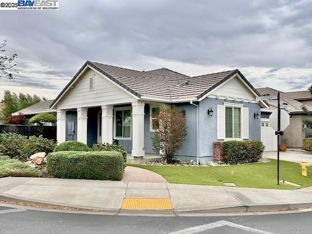 Location, location, location! Welcome to this STUNNING dream home located in THE LAKES! Built in 2013, this exceptional single story retreat sits on a corner lot across from a beautiful lake in a gated community with security check-in. The charming front porch invites you to relax while taking in the fountain adorned lake view. You will LOVE this open floorplan! Gather friends & family in the Palatial sized Great Room boasting w/natural light, leading out to the backyard California Room w/gas fireplace, perfect for outdoor living. The kitchen has a marvelous 'Centerpiece' island, granite countertops, loads of cabinets & storage, butler pantry & stainless steel appliances. Very spacious Primary bedroom w/slider & oversized bath w/dual sinks, separate soaking tub & shower & walk-in closet w/desired built-in's. Tile thoughout home & upgraded carpet in bedrooms. GORGEOUS backyard thoughtfully designed w/multiple seating areas, built-in planters, turf & beautiful landscape. Exterior newly repainted & desired tile roof. 2 car garage w/shelving & Smart garage door opener. Meticulously cared for, this home is perfection as a private oasis or an entertainer's dream. Community waking trails, playgrounds, picnic areas & 3 fountain lakes only steps away! Hurry, this one will go fast!!!