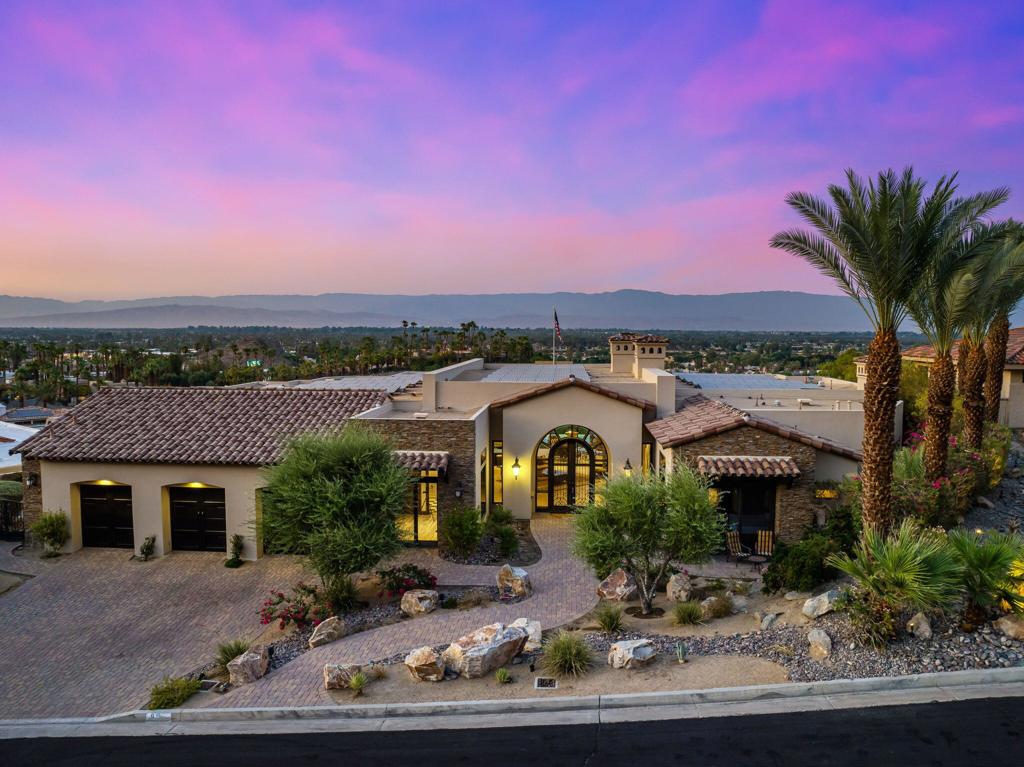 This utterly unique, hilltop, 4-bedroom home has everything you could want - incredible architecture & design, inviting indoor & outdoor living spaces, focal-point pool & spa, and breathtaking, ''Just gotta have!'', cross-valley views. Custom, custom, custom throughout! Spacious great room with adjoining chef's kitchen. Well-appointed primary-suite retreat, complete with make-the-mood fireplace and luxury bathroom. Plus formal dining room, wow media room, and car-enthusiast's 3-car garage. Location, location, location! Ideally situated mid valley; get anywhere fast. Pamper yourself with high-end living yet no HOA fees! Nestled in the heart of world-famous Rancho Mirage, come experience one-of-a-kind 9 Nebulae Way today!