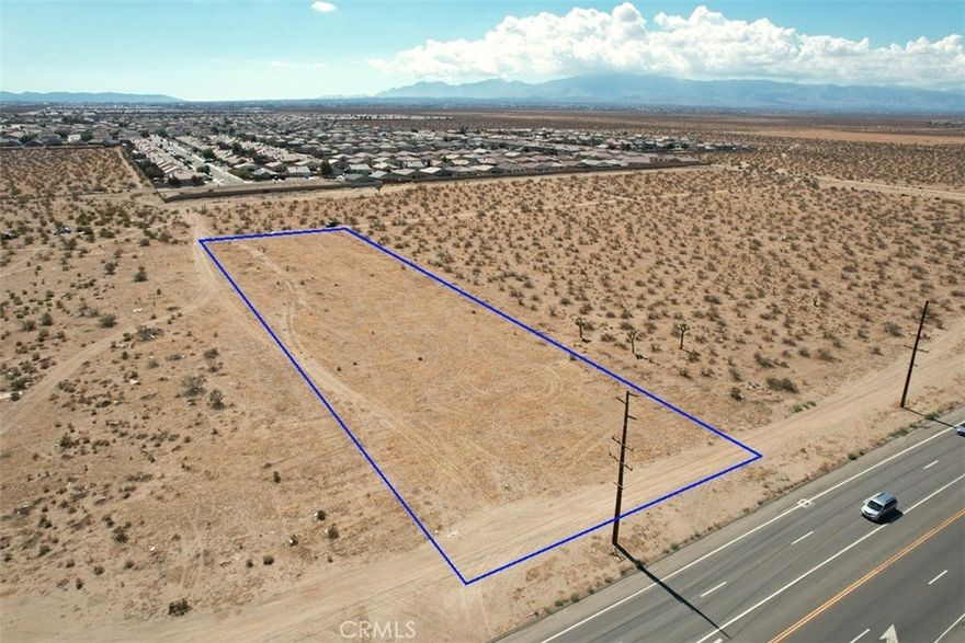 Flat land!!! 1.78 Acres, zoned PUD, this zoning allows for (C2/C4, R4) General Commercial & Multifamily as per city of Victorville, APN 3103-531-04-0000, located just a 1,000 ft from Adelanto Market Place at the North-West corner of US-395 Hwy and Palmdale Rd and Walmart supercenter on the North-East corner and dozens of other retail and restaurant businesses at these location, this is just the right location for the next development group location with the adjacent lots, a grate investment opportunity in this flat parcel, Wood Tomato Stakes at corners of the lot, surveyed markers found at east, southeast and southwest corners of the lot see, showing instructions for estimated corners coordinates, Lines demarcating boundaries are approximate and not surveyed, buyer and buyer’s agent to verify utilities, zoning & exact boundary lines to satisfy yourselves with the property. Google Maps Coordinates for signage location and the property are: 34.505806, -117.404139, bring us your offer today.