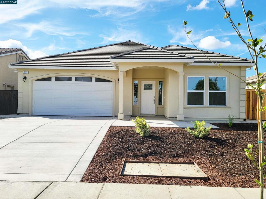 Beautiful single story brand-new home built in 2025 with 4 bedrooms and 3 baths uniquely design and newly constructed home with lots of upgrades and options! Featuring solar system fully paid by the builder. Located in a well-established and family friendly neighborhood. Close to freeways and easy access to restaurant and entertainments. The layout & upgrades of this home are exquisite, ranges from the elevation, the color scheme, upgraded flooring, faucet, granite countertop, kitchen sink and a full kitchen backsplash, finished package upgrade in all bathrooms! The list is endless! You have to see it to believe it!