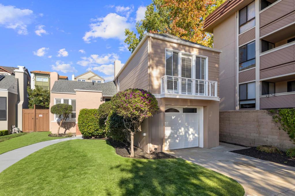 Hidden San Mateo Gem! Rarely available split level residence located at the end of a quiet cul-de-sac on coveted Tilton Terrace. Formal entry reveals a stylish sun filled living room w dramatic 10' ceiling, gleaming hardwood floors, detailed crown molding, antique wall light fixtures & a focal point vintage wood burning FP w gas starter & decorative mantel. Warm & neutral paint color extend to the formal DR w classic chair rail molding & access door w privacy glass leading to a refurbished expansive wood deck for year round outdoor entertaining & al-fresco dining. Wrap around lower patio lined w privacy trees. Sunny kitchen with ample cabinetry, granite counters, tile floor & rear yard view. Main floor bath provides a composite sink and vanity, tiled floor & enclosed stall shower. Decorative stairway leads to the second level hallway w laundry chute & a second fully tiled bath w soaking tub & separate stall shower. Two over-sized natural light filled bedrooms - each bedroom provides 2 large cedar lined closets. Massive attached multi-vehicle garage w laundry area, dual utility sink, storage cabinets & access to the side yard. AC and Central heating + upgraded 200 AMP service. Fabulous central mid-peninsula location- a few blocks to all downtown SM amenities & commuter routes!