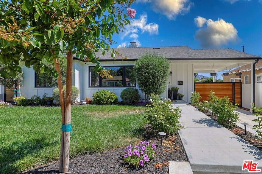 Welcome to 830 N Reese Place, a 4 bedroom, 3 bathroom home and an exceptional Burbank residence that epitomizes elegance, sophistication, and it is in absolute A+ condition! Bring your clothes, toothbrush and furniture and move right in! It's a Modern Farmhouse masterpiece, fully remodeled in 2021/2022, featuring exquisite designer finishes and cutting edge smart home technology. Located in the heart of Burbank which is renowned for its premier schools, independent city services, and proximity to world-class studios. This home offers the perfect blend of luxury and convenience. As you enter the home you're met with an open-concept living space featuring wide-plank European oak floors, Andersen windows throughout, custom wall treatments, recessed lighting, and a decorative fireplace with custom built-ins. The chef's kitchen has shaker cabinetry, quartz countertops, farmhouse sink, Sub-Zero refrigerator, Wolf 6-burner range, and premium stainless steel appliances. The primary suite is a private retreat with French doors, a shiplap ceiling, custom wardrobe, and a spa-inspired bath with dual vanities, deep soaking tub, quartz countertops, and Brizo fixtures. Additional highlights include copper plumbing, upgraded roof, HVAC, and 200 amp electrical panel with surge protection. Smart home systems elevate daily living: Nest thermostat, video doorbell, six exterior cameras, whole-home audio, remote-controlled Hunter ceiling fans as well as remote controlled window treatments, MyQ-operated solar-powered privacy gate, EcoWater softener with reverse osmosis, and phone-controlled irrigation. Outdoor amenities include landscape lighting, a SunSetter retractable umbrella, two EV charging outlets, and a finished large two-car garage/flex space with 12-foot tri-panel glass doors, built-in speakers, recessed lighting, and insulated garage door. This home offers the best of Burbank living with unrivaled access to world renowned studios including Disney, Warner Bros and Netflix. Enjoy the charm of tree lined streets, top rated schools, and the unique convenience of Burbank's own city services, while being moments from the Chandler Bike Path, trendy shops, acclaimed restaurants and vibrant local cafes. This is more than a house, it is the ultimate Burbank lifestyle and ready to be called YOUR home!