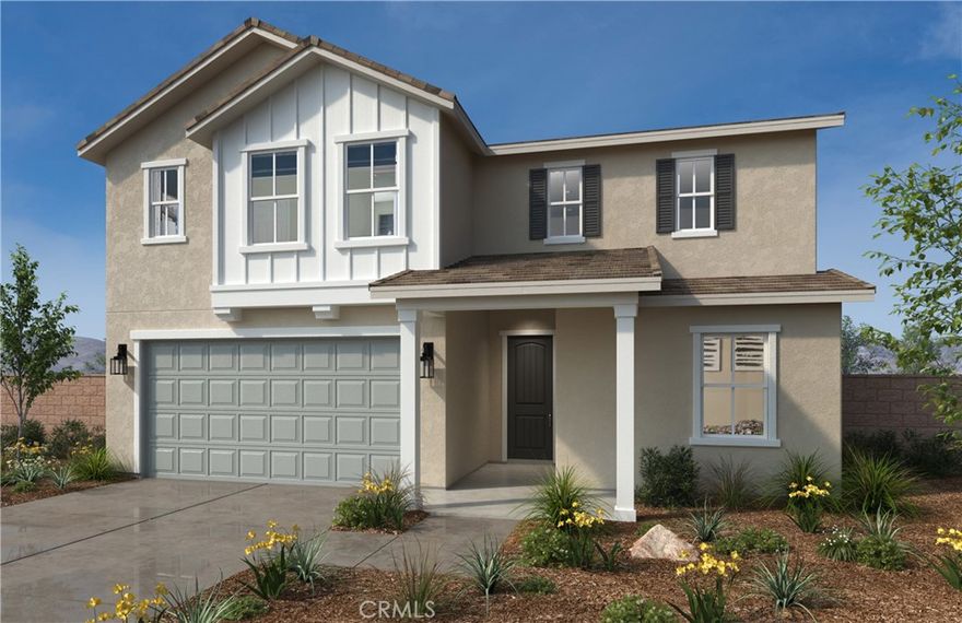 Beautiful Catania community Two story home featuring 9ft ceilings open floor plan 8 ft upstairs, kitchen is equipped with large island with Granite counter tops, white thermofoil cabinets. Energy Efficiency Whirlpool appliance, electric range, microwave, and dishwasher also features walk in pantry. Primary bedroom with walk in closet.   community park includes play areas, and more. schools are minutes away; shopping is conveniently located. 



Photo is a rendering of the model. Buyer can either lease or purchase the solar.