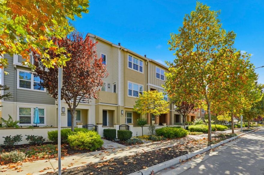 Fresh paint, new floors, stylish updates, and beautiful staging make this 4-bed, 3.5-bath Brighton Oaks townhouse feel like new. In one of the best locations, this home is steps from downtown Morgan Hill, CalTrain, parks, restaurants, and the Farmers Market. Over 2,400 sq ft of flexible living space across three levels, including a full downstairs bedroom and bath...ideal for guests, extended family, or home office. The open main level features a spacious living room, dedicated dining area, and an upgraded kitchen with oversized granite island, quartz counters, stainless appliances, walk-in pantry, and extra storage closet. Upstairs, the primary suite includes two walk-in closets and a refreshed en-suite bath. Additional upgrades include matte black fixtures, custom shutters, new toilets, ceiling fans, and more. Enjoy top-tier community amenities: pool, spa, and solar (maintained by HOA). Built in 2015 with a 2-car garage, enjoy low-maintenance living in an ideal location.