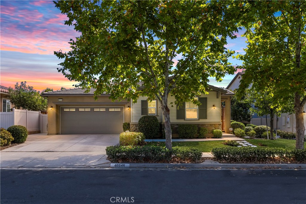 Gorgeous Single-Story Home with Solar in the Sought-After Community of Harveston!  This beautiful 3-bedroom, 2.5-bath home plus office offers an open and inviting floor plan designed for both comfort and entertaining. The office, complete with French doors, can easily serve as a 4th bedroom. The large gourmet kitchen features granite countertops, stainless steel appliances, soft-closing drawers, pendant lighting, a spacious walk-in pantry, and ample cabinet space. The kitchen opens seamlessly to the family room with a built-in entertainment center and surround sound.  Upgrades include ceramic tile flooring, wood-look tile in the office, and plush carpet in the bedrooms. Enjoy the convenience of indoor laundry, a whole-house central vacuum system, and granite countertops in all bathrooms. The primary suite features an upgraded shower with a sitting bench and an added linen closet for extra storage.  Step outside to your private backyard retreat with no rear neighbors—complete with an extended Alumawood patio cover with fan, a cozy fire pit, stamped concrete, fruit trees, and a relaxing Jacuzzi. The 2 car garage offers rafters for additional storage and a utility sink.  Harveston is one of Temecula's most desirable communities, favored by so many for the amenities, olympic sized community pool and splash pad, sports parks, easy commuting, shopping, Ysabel Barnett Elementary and Chaparral High School, and of course the LAKE activities! Close to wine country, Promenade Mall, Old Town Temecula, and the 15 Freeway, come and see why Harveston is at the top of the list for buyers looking for communities to live in Temecula!