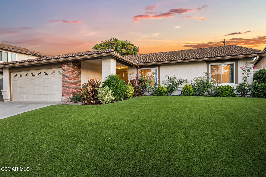 This beautifully renovated single-story home in the desirable Kelly Park neighborhood offers nearly 2,000 sq ft of inviting living space on a spacious, flat 7,400 sq ft lot. It features 4 bedrooms and 2 updated bathrooms, dual-pane windows and sliders, and a newer air conditioner for year-round comfort. Durable wood-like flooring flows throughout, creating a warm and cohesive feel. The kitchen is a true highlight, showcasing granite countertops, stainless steel appliances, a brand-new dishwasher, and abundant storage. Both bathrooms have been tastefully remodeled, and the thoughtful layout makes the home as practical as it is welcoming. The backyard feels like your own private retreat, complete with a rose garden, a fruit-bearing pomegranate tree, and a 100 sq ft powered shed that works perfectly as a detached office or creative studio. Nestled on a quiet cul-de-sac with no neighbors across the street, the home enjoys a peaceful private greenbelt setting. The low HOA makes it even more appealing, with access to a sparkling community pool, relaxing spa, playground, and basketball hoop. This is an incredible value and a rare opportunity to enjoy single-story living with a backyard full of potential in one of Newbury Park's most sought-after communities.