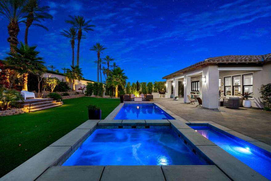 Welcome to The Province - Indian Wells' Newest Luxury Gated CommunityExperience the ultimate in Desert luxury living in this newly built contemporary masterpiece. Nestled in the exclusive gated enclave of The Province, this stunning residence blends an open-concept design with refined finishes and exceptional outdoor living.Interior Highlights:Spacious open floor plan seamlessly connecting the living room, dining area, and chef's kitchen.Gourmet kitchen equipped with top-tier stainless steel appliances including a Sub-Zero refrigerator and a WOLF 6-burner gas range with double ovens.Sleek European-style cabinetry and a striking Quartz island perfect for entertaining.Three generously sized bedrooms, each with private en-suite bathrooms.Beautiful tiled flooring throughout.Soaring ceilings, custom plantation shutters, and programmable electric blinds. Moen & Brizo plumbing fixtures.Water filtration system throughout.Custom 9' master closet with built-in storage system and lockable drawers.Exceptional Outdoor Living:Resort-style backyard featuring over 2,000 sq. ft. of low-maintenance turf.High-end exterior sound system with subwoofer.Custom landscape lighting.Built-in BBQ with rotisserie and infrared warmers.Sparkling pool and spa; controlled via smartphone/Wi-Fi for ultimate convenience.Smart & Sustainable Features:Owned solar system for energy efficiency.Tankless water heater and leak detection system with automatic main shut-off.Air-conditioned garage with Tesla charging station and overhead storage.Comprehensive fire sprinkler system.Location Perks:Prime location within walking distance to restaurants and shops.Close to Indian Wells resorts and world-class golf & spa.Minutes from El Paseo - the ''Rodeo Drive'' of the Desert.Exclusive Resident Benefits:As a resident of Indian Wells, enjoy special privileges including discounted golf and dining at the Hyatt Resort, along with complimentary access to the state-of-the-art Hyatt fitness center. Elevate your lifestyle with these world-class amenities just moments from your doorstep.  Desert Living at Its Finest!Live, entertain, and relax in unmatched style and comfort. Schedule your private showing today!