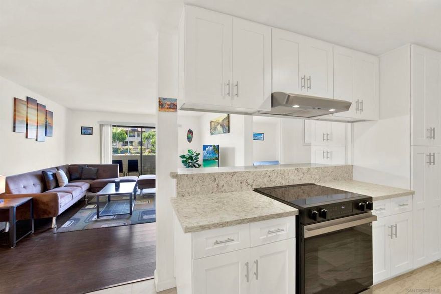 Welcome to The Franciscan at 6780 Friars Rd, Unit 153 — a beautifully remodeled 2 bedroom, 2 bathroom condo offering 957 sq ft of stylish living. This ground-level home features fresh paint, new flooring, and a bright open layout ready for move-in.  Enjoy resort-style amenities including a sparkling pool, dry sauna, fitness center, and well-maintained grounds. One assigned parking space and low HOA fees that cover water add to the convenience and value.  Perfectly situated in the heart of Mission Valley, you’re minutes from Fashion Valley, the trolley, and major freeways for easy commuting. A turnkey home in a highly desirable community — this one is not to be missed!