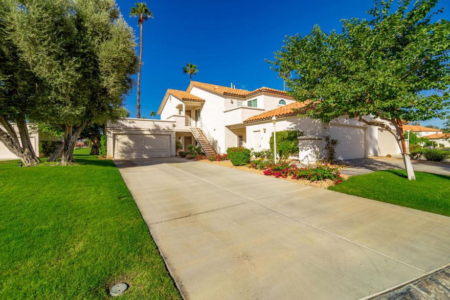 Stylish Desert Falls Country Club Condo with Golf Course Views. You will experience resort-style living in this beautifully styled single-level condo located in the prestigious Desert Falls Country Club, ranked among the Top 10 Courses by the SCPGA. This highly sought-after unit offers stunning views of the 11th hole and is just a short stroll from Pool #3 within the complex.Professionally furnished and designed for both comfort and profitability, this condo is fully turnkey--perfect as a short-term rental investment or a luxury second home. Desert Falls is one of the few communities in the area that allows short-term rentals, making it an exceptional opportunity for investors.Enjoy the community's outstanding amenities, including access (for a nominal fee) to the Desert Falls Golf Course, fitness center, and tennis courts.Additional features include an attached two-car garage, covered back patio with amazing golf course views in a single-story layout with no stairs, prime location near pools and club facilities.Move-in ready and fully furnished--just bring your suitcase and start enjoying the Desert Falls lifestyle today!