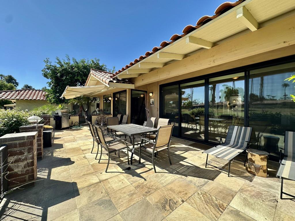 Welcome to this beautifully updated 2 bedroom plus den, 3 bath home offering comfort, style, and stunning golf course views. The spacious living room features soaring ceilings, a cozy fireplace, and expansive sliding glass doors that open to the patio, creating seamless indoor-outdoor living with views of the lush fairways.The kitchen is a chef's delight, complete with custom cabinetry, sleek granite countertops, stainless steel appliances, and abundant storage, all overlooking the outdoor scenery.The primary suite is a private retreat with vaulted ceilings, mirrored wardrobes, and an en-suite bath, while the second bedroom also offers generous space and comfort. The versatile den provides the perfect option for a home office, guest space, or media room. Sofa does include a sleep able hideaway bed for guests!With three bathrooms, this home offers convenience and privacy for both residents and guests. The outdoor patio is ideal for entertaining, dining, or simply enjoying the peaceful setting and golf course lifestyle.This home combines elegance and functionality in a highly desirable location--perfect for a seasonal retreat.