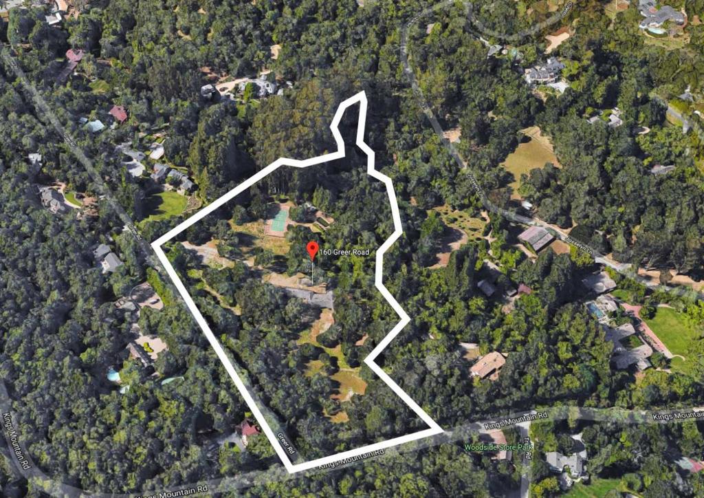 Rare opportunity to create your own legacy property or family compound on 10.4 beautiful acres in central Woodside. Views of the western hills and heritage oaks highlight this mostly level sun drenched property bordered by a charming creek. Existing house and structures will inspire you to decide next best use of land and space. Acreage can potentially be subdivided into three parcels (buyer to verify). Minutes to town and school while steps away from the equestrian trails, hiking trails and Huddart Park.