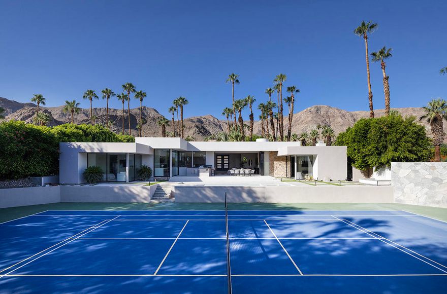 Discover Solis, a reimagined 4BD/5BA modern oasis in guard-gated Thunderbird Heights. Features include a chef's kitchen with quartzite counters, premium appliances, and an entertainer's bar. Walls of glass open to a resort-style backyard with pool, spa, waterfalls, and tennis/pickleball court. Rare opportunity with built-in equity in Rancho Mirage's most iconic enclave.