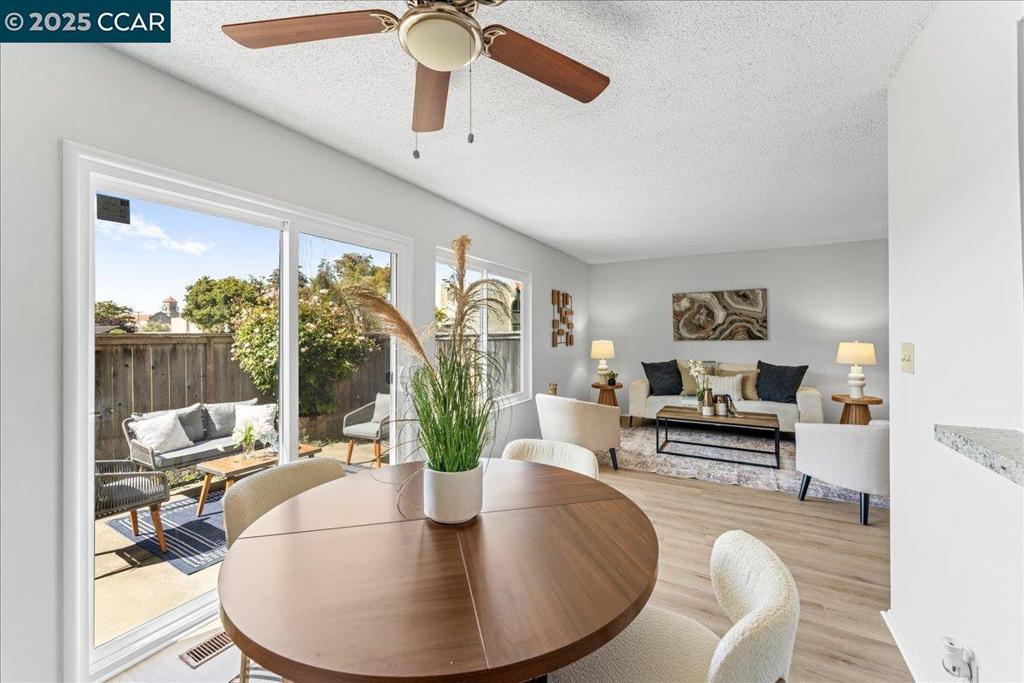 PRICE IMPROVEMENT! Open House Sunday 2-4pm! Welcome to your UPDATED and SLEEK East Bay retreat! This beautifully updated 3-bedroom, 1.5-bath townhome in the sought-after Villa Del Prado community seamlessly blends NEWNESS, comfort, and convenience. This home checks every box with NEW windows and sliding glass doors and a NEWLY remodeled elegant kitchen with granite countertops, white cabinets, and BRAND-NEW stainless-steel appliances! NEW paint, flooring, and lighting throughout add to the ambiance giving you that NEW home feel. Plus, enjoy two private patios for morning coffee or laid-back entertaining, and a roomy attached 2-car garage that also includes space for 2 additional cars in the driveway. Modern finishes and a functional layout make for easy living, while the central location puts you minutes from shopping, restaurants, farmers’ markets, and major commute routes. Clean, NEW, and move-in ready—this is the one you’ve been waiting for!