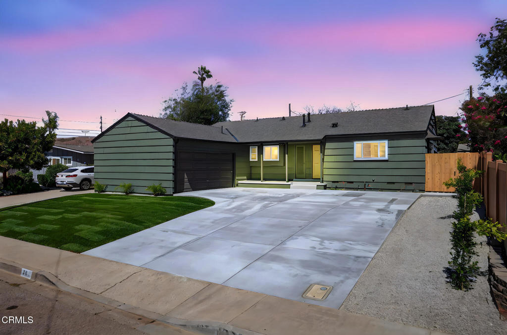 This beautifully updated 3-bedroom, 2-bath mid-century gem in Ventura combines timeless charm with modern upgrades to create a stylish, move-in-ready retreat.From the moment you arrive, the inviting front porch, fresh landscaping, and new driveway enhance the home's curb appeal. Step inside to discover a bright, open interior featuring wide-plank luxury vinyl flooring and an abundance of natural light that flows through the main living spaces and bedrooms.The freshly painted neutral palette complements the casual elegance of the living and dining areas, perfect for both relaxing and entertaining. The thoughtfully remodeled kitchen is a chef's delight, showcasing stainless steel appliances, a sleek sink and faucet, quartz countertops, and ample storage in hickory shaker-style cabinetry.Both bathrooms have been tastefully upgraded with wood grain vanities, designer tile showers, updated lighting, and new mirrors.Enjoy outdoor living in the spacious backyard, ideal for gatherings or quiet moments, all set in a private cul-de-sac location. Additional highlights include a new furnace, dual paned windows and slider door, large fireplace in the living room, an oversized driveway, new gates, new sewer lateral and an attached 2-car garage.Located near top-rated schools, shopping, dining, and just moments from the college--where you'll have front-row seats to the fireworks shows--this home offers the perfect blend of comfort, style, and convenience.