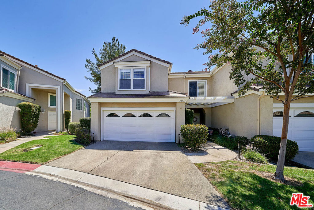 Live the Good Life at Bear Creek Golf & Country Club! Move-in ready home in a private guard-gated home, 24-hour patrolled community. Experience refined living in this immaculately maintained split-level home, set on a private elevated cul-de-sac with no rear neighbors. Inside, dramatic vaulted ceilings, and abundant natural light highlight a flexible open floor plan. The home includes fireplaces, a kitchen island, walk-in pantry, plantation shutters, and a finished two-car garage with custom cabinetry. The expansive wrap-around patio is perfect for entertaining or quiet relaxation. HOA services include exterior maintenance, roof, landscaping, and trash providing peace of mind and effortless living. Residents enjoy resort-style amenities: pools, spas, tennis, BBQ, fitness center, sauna, and the prestigious Bear Creek Golf Club, a Jack Nicklaus Signature Course offering golf and social memberships. If you are looking for a quiet , safe, and comfortable place to live , I highly recommend this home.