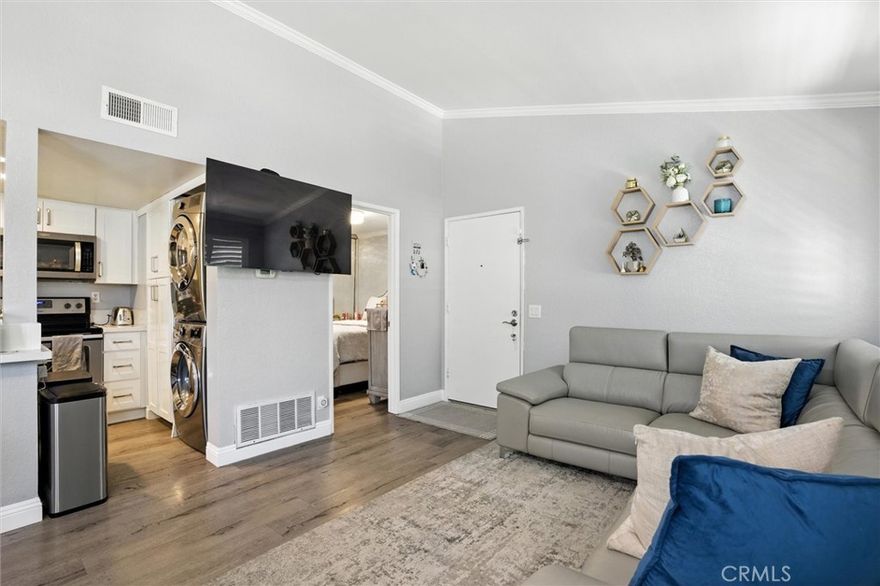 “Back on the market—buyer could not perform. No fault to the seller.”
Beautifully Remodeled Upper. Light and bright 2-bedroom, 2-bath Mission Viejo Condo in the sought-after Las Palmas community. This upper-level home features vaulted ceilings, an upgraded kitchen with newer white cabinetry, quartz countertops, recessed lighting, an electric 4-burner stove, and a built-in microwave. A convenient laundry closet is located right in the kitchen for easy access. Enjoy newer double-pane windows and a sliding door that opens to your private balcony/patio—perfect for fresh air, evening BBQs, or simply relaxing outdoors. The home offers laminate flooring throughout for a modern and low-maintenance touch.
You'll have one carport plus one assigned parking space right in front of the unit for your convenience. The monthly HOA includes water and trash service, and residents enjoy 2 pools, 2 spas, and a clubhouse, plus Lake Mission Viejo access, where you can enjoy concerts, fishing, boating, paddleboarding, and so much more.
Close to shopping, dining, schools, and parks, with easy access to the freeway. FHA approved and no Mello-Roos.

Mission Viejo isn’t just a place to live—it’s a lifestyle!