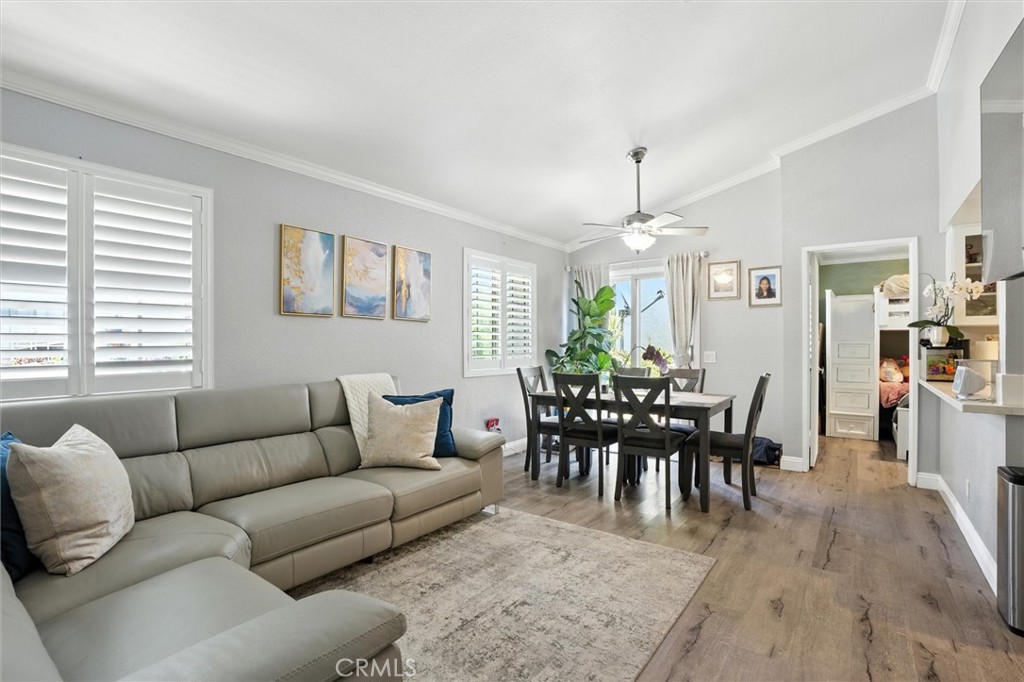 Beautifully Remodeled Upper-Level Cresta Model. Light and bright 2-bedroom, 2-bath condo located in the sought-after Las Palmas community. This upper-level home features vaulted ceilings, an upgraded kitchen with newer white cabinetry, quartz countertops, recessed lighting, an electric 4-burner stove, and a built-in microwave. A convenient laundry closet is located right in the kitchen for easy access. Enjoy newer double-pane windows and a sliding door that opens to your private balcony/patio—perfect for fresh air, evening BBQs, or simply relaxing outdoors. The home offers laminate flooring throughout for a modern and low-maintenance touch.
You'll have one carport plus one assigned parking space for your convenience. The monthly HOA includes water and trash service, and residents enjoy 2 pools, 2 spas, and a clubhouse, plus membership to Lake Mission Viejo, where you can enjoy concerts, fishing, boating, paddleboarding, and so much more.
Close to shopping, dining, schools, and parks, with easy access to the freeway. FHA approved and no Mello-Roos.
Mission Viejo isn’t just a place to live—it’s a lifestyle!