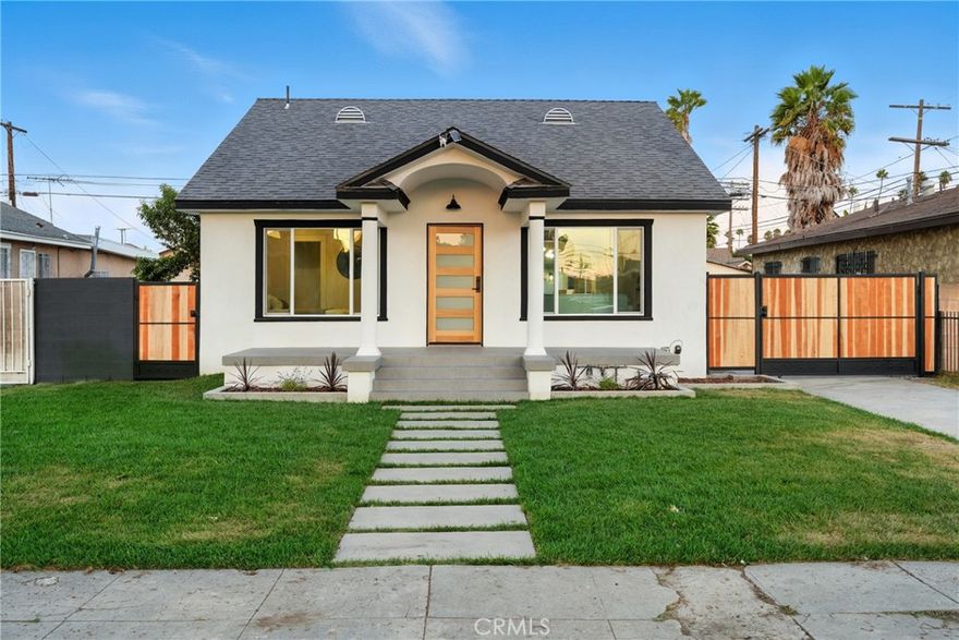 WELCOME TO THIS NEWLY REMODELED OPEN FLOOR PLAN HOME WITH A BEAUTIFUL NEW CONSTRUCTION ADU HOUSE IN THE BACK...THIS AMAZING PROPERTY FEATURES,FRONT HOUSE 1,443 SQFT. 3 SPACIOUS BEDROOMS AND 2 GORGEOUS BATHROOMS,AS YOU ENTER THE HOUSE YOU ARE GREETED WITH AN OPEN FLOOR PLAN LIVING AREA,THE BEAUTIFUL INVITING KITCHEN IS DESIGNED WITH EVERY CONVENIENCE,QUARTZ COUNTERTOPS,TILE BACKSPLASH,ISLA,NEW STAINLESS STEEL APPLIANCES,MASTER BEDROOM WITH A VERY SPACIOUS BATHROOM, DUAL VANITY SINKS AND  WALK-IN CLOSET,LAMINATE FLOORING THROUGOUT THE HOUSE,RECESSED LIGHTING. REAR HOUSE ADU COMPLETELY BRAND NEW  WITH ITS OWN SEPARATE ADDRESS,THIS UNIT FEATURES,1,085 SFT, 3 BEDROOMS AND 2 FULL BATHROOMS,MASTER BEDROOM WITH  DUAL VANITY SINKS,HUGE WALK IN CLOSET,LAMINATE FLOORING THROUGHT, RECESSED LIGHTING.NEW PLUMBING,NEW ELECTRIC,NEW ROOF. THIS PROPERTY HAS SO MANY MORE DETAILS THAT YOU NEED TO SEE TO APPRECIATE.ALL IMPROVEMENTS ON BOTH UNITS HAS BEEN COMPLETED WITH PERMITS..JUST MINUTES AWAY FROM FREEWAYS,SHOPPING CENTERS,PARKS AND MUCH MORE!
