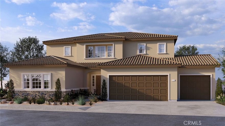 NEW CONSTRUCTION Multi-GEN suite home with SOLAR INCLUDED in Wildomar!! This is a lovely Plan 2,929-sq ft floor plan with a Tuscan façade! The Multi-GEN suite has a separate private entry off the front side, and passage doors from the bedroom to the back yard and to the main house.  Inside the suite is a lounging area with kitchenette, a stackable laundry closet and bedroom with full bathroom. The main house downstairs comes complete with a Great room, Dining area, island kitchen with breakfast bar, Bianco Tiza QUARTZ countertops, stainless steel appliances, pantry closet and, a single guest bedroom with full bathroom.  Upstairs you'll find the main bedroom with ensuite bath that has a separate shower and a large walk-in closet, LARGE loft and laundry room with folding counter and overhead space for hanging items and, two additional bedrooms with full bathroom.  This home comes complete with White shaker-style cabinetry throughout and carpet in bedrooms, closets, stairs and loft area, vinyl in remaining main living areas!  There is Smart Home technology throughout this home including a direct-access 3-car garage pre-plumbed for an electric car!  This home is also fully irrigated and landscaped in the front yard.  Homeowners will enjoy easy access to nearby public parks, shopping, dining, and entertainment. We anticipate the home will be ready for move-in August 2025 and we can't wait to Welcome you Home!!  **HUGE SAVINGS!! Solar is "No additional cost to your buyer" - it is INCLUDED IN THE PRICE OF THE HOME**