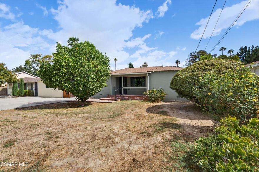 Welcome to this beautifully upgraded Reseda property--recorded as a 2-bedroom, 1-bath, but currently enjoyed as a 3-bedroom, 2-bath home with over 1,450 sq. ft. of living space. The den has been converted into a third bedroom, and the added square footage creates a flexible and comfortable layout. Recent upgrades include fresh interior paint, and new flooring, giving the home a clean and well-maintained feel. The home  features a cozy front porch, perfect for your morning coffee, relaxing afternoons, or evening unwinding.The elongated, galley-style kitchen showcases modern espresso-colored cabinets paired with granite countertops, delivering both style and practicality. It's dining area, offers warmth, charm, and everyday functionality. Just off the kitchen is a convenient laundry room with direct access to the backyard, making the layout highly practical for daily living. Enjoy newly renovated bathrooms and a primary suite with a walk-in closet. Room leads out through double french doors to the backyard. The backyard is perfect for summer gatherings, featuring a nicely built deck ideal for outdoor dining, BBQs, and entertaining. The property includes a detached one-car garage, used for parking, possible storage, or future ADU potential. The home also features great A/C, providing comfort year-round. Property located in a looked-for Reseda neighborhood, near shopping, dining, schools. This home delivers value, comfort, and versatility all in one.