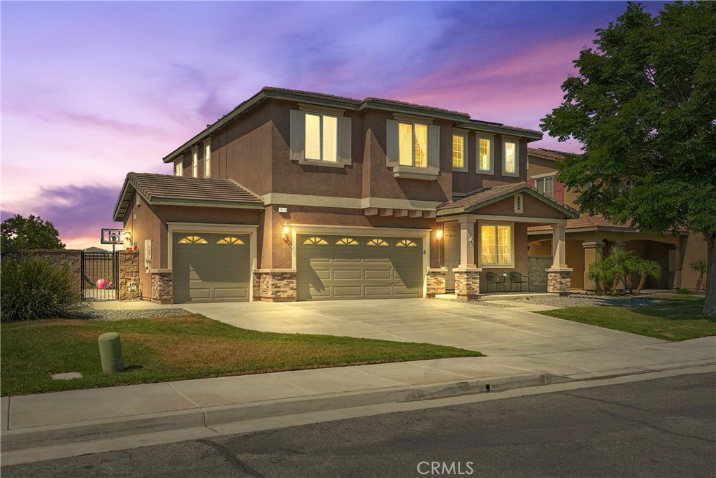 Located in the premier gated community of The Lakes in Menifee, this stunning home features a 3-car garage, no rear neighbors, a covered back patio, hardwood flooring throughout, and an open-concept kitchen flowing into spacious living areas. It offers generously sized bedrooms, his and hers closets, a formal living room, and a convenient downstairs guest bathroom. The Lakes is centered around three private lakes perfect for fishing, kayaking, and scenic walks. Residents enjoy resort-style amenities including a clubhouse, gym, multiple pools with waterslides, playgrounds, and BBQ areas. Miles of walking and biking trails wind through the beautifully landscaped neighborhood. Ideally located near top-rated schools, shopping, dining, and major freeways, this home combines luxury living with everyday convenience.