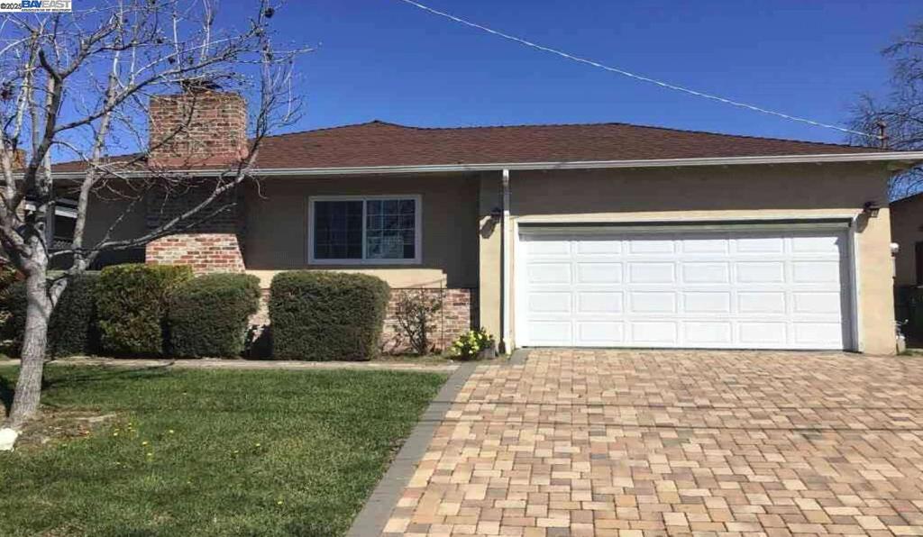 Nicely updated house + DETACHED ADU + inground SWIMMING POOL! Three bedroom, two bath home with updated kitchen and baths, and new interior paint. Main house is approx. 1282 sq ft. and features a family room with air conditioner, dining room, dual-pane windows, laminate flooring, upgraded appliances, lighting, and counters. Detached ADU is approximately 425 sq ft, studio with a small “half bedroom” which could be a closet or workspace. Great location on a low-traffic street with nearby freeway access and close to BART. Square footage in listing is total of both units. Buyer should independently verify square footage.