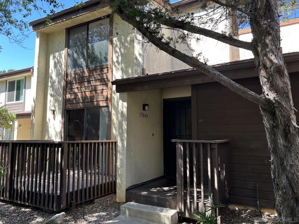 Great location & opportunity, nestled within coveted San Diego Country Estates. Large 3BR/2.5BA/1654 SF condo sits in park-like setting. Natural light in abundance throughout this home! Primary suite is located on main floor w/ access to rear private deck & stunning mountain views. Beautiful, vaulted ceiling in living room & primary suite make this home so open & spacious. Condo also boasts; open floorplan, nice sized kitchen with breakfast bar and slider out to the front patio, large Dining Room, cozy mantel fireplace, tons of storage space, full size laundry. 2 carport spaces very close to unit. SD Country Estates offers all the outdoor amenities, including a championship 18-hole golf course, 55 miles of horse & walking trails, 2 sparkling community pools (one Olympic-size), lighted tennis courts, pickleball courts, equestrian centers, & 2 dog parks. Close to San Vicente Resort Inn, fitness center, a full-service wellness spa, award-winning elementary schools.