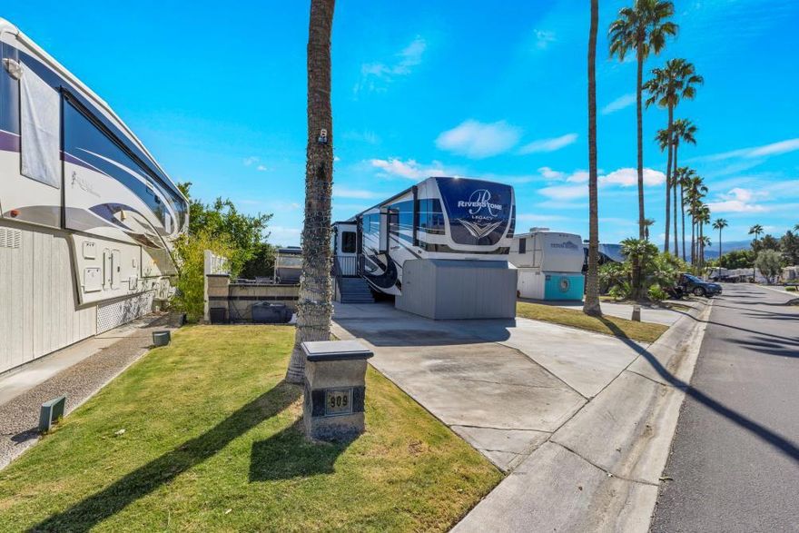 Strategically located, Lot 909 provides picturesque partial mountain views from the front, facing the golf course's back 18. Unobstructed Mountain views  unfold from the rear, nice size green space behind lot. Complementing this, an updated patio and a golf cart are also part of the package.I anticipate strong interest in this unique property as this location is very popular. Please contact me for further information or to schedule a viewing.