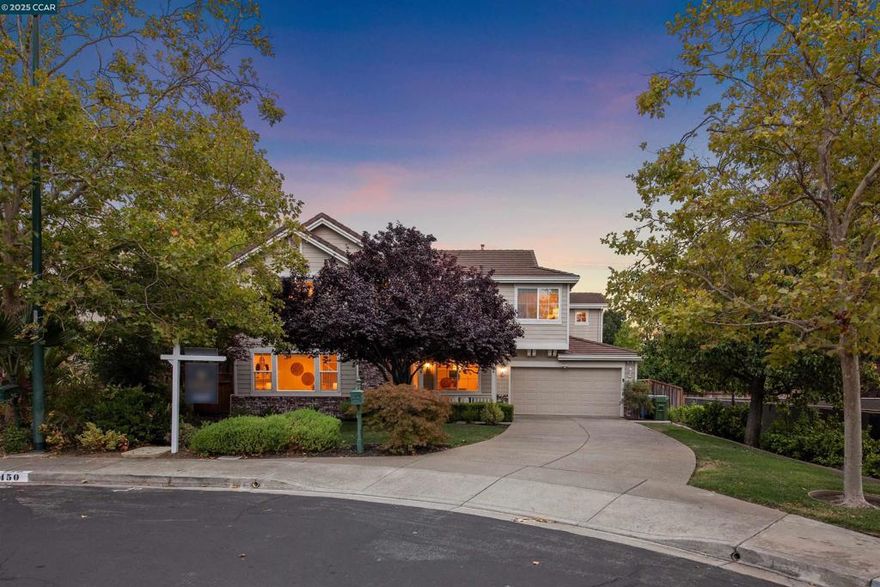 Rare, beautiful, thoughtfully designed home on verdant expansive lot. This Traditional home features the perfect layout + an exceptional backyard retreat. Three generously sized living spaces mean endless entertaining options: kids playing upstairs in the loft area, the Football game on in the family room, book club rendezvous in the formal living room: it's a dream. Downstairs bedroom w ensuite bath offers the ideal guest suite or home office. Vaulted ceilings, walls of windows & brand new cream interior paint ensure that this home is light-filled and effortlessly inviting. Get ready to host for the holidays in this warm & welcoming kitchen: complete w island, pantry & stainless appliances including gas stove + double oven. The Primary Retreat is a sanctuary, featuring vaulted ceilings, built-in speakers & a walk-in closet w/ a custom organization system. Primary Ensuite Bath features Kohler soaking tub w jets, stall shower w/ linear drain, Quartz slab walls, frameless glass shower enclosure & large skylight. The backyard is a true California haven: Pebble Tec pool w/ solar heat, hot tub w/ waterfall, patio area & lush lawn mean year-round enjoyment. Tree-lined cul-de-sac location offers privacy, while a gate at the rear of the property allows access to trails & Arbolado Park!