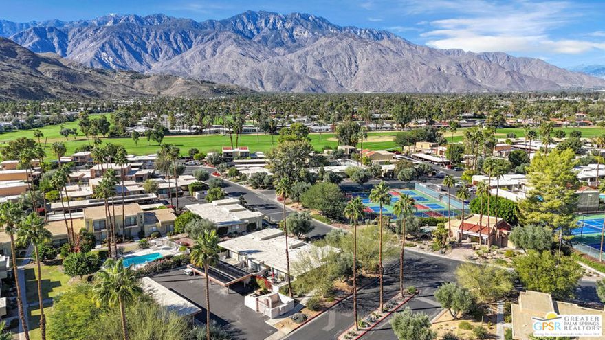 Step into modern desert living in this beautifully remodeled end-unit condo in Villas De Las Flores. The property is on fee simple land (no lease), so you own the land outright! This light and airy 2-bedroom, 2-bath home has been thoughtfully updated throughout with new cabinetry, quartz counters, stainless steel appliances, and a clean, contemporary aesthetic that feels instantly inviting. As an end unit, the condo enjoys additional natural light, while the spacious outdoor patio becomes an extension of your living space. It is perfect for morning coffee, outdoor dining, or enjoying warm South Palm Springs evenings. The setting near the clubhouse gives you quick access to the pool, fitness room, and other community amenities, creating a lifestyle that feels like you are on vacation every day. The community offers resort-style living with multiple pools, spas, tennis and pickleball courts, a fitness room, and a community library. Monthly HOA dues include water, trash, and earthquake insurance, offering excellent value. Located in desirable South Palm Springs, you are minutes from dining, shopping, golf, hiking, and the vibrant downtown scene. A fully remodeled end unit with an oversized patio in a community known for lifestyle and convenience is a rare opportunity. Come see this gem right away!