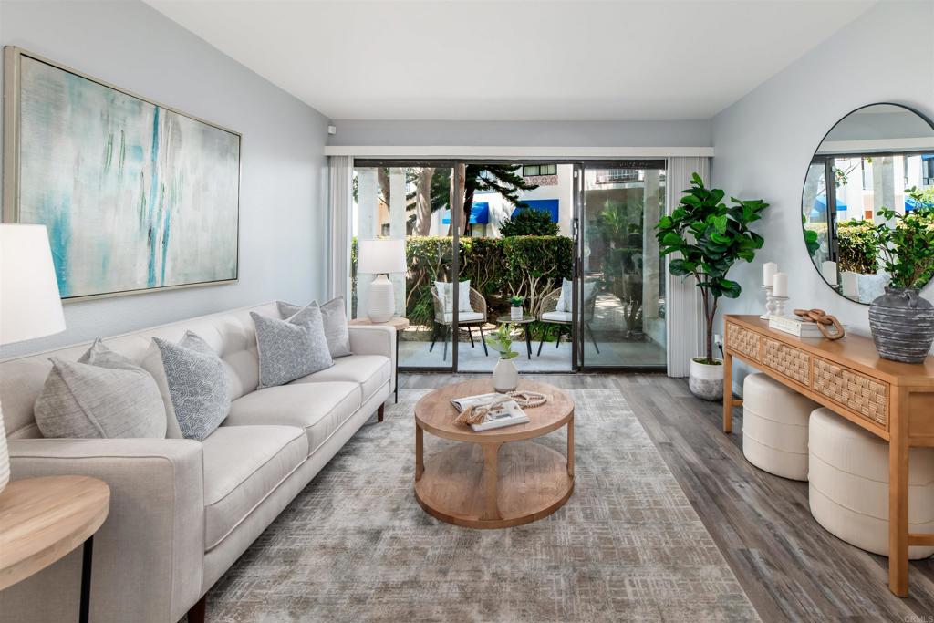 Beautifully Updated Ground-Level Condo in the Heart of UTC! Located in The Pines of La Jolla, a gated and well-maintained community, this first-floor condo is turnkey ready and quietly tucked away with peaceful courtyard views. Thoughtfully updated with a bright, open layout, it offers easy access to UCSD, Westfield UTC, the 5 Freeway, and nearby public transit. Inside, the space feels bright and welcoming, with beautiful neutral paint, upgraded luxury vinyl and ceramic tile flooring, and a large sliding glass door that fills the living area with natural light. The kitchen has been updated with white shaker cabinets, quartz countertops, stainless steel appliances, and breakfast bar seating. Both bedrooms are generously sized, with large closets and new ceiling fans. Just outside, garden paths lead to a gated pool and spa tucked into a peaceful courtyard setting. Water is included in the HOA, and the unit comes with one assigned parking space, plus guest parking and open street parking along Regents Road. A small grassy dog area is located near the lot, and pets are welcome with restrictions. With close access to the 5 Freeway, Westfield UTC, the UCSD shuttle stop, Doyle Park, and San Diego’s iconic beaches, this home offers a balanced blend of comfort, privacy, and convenience in the heart of UTC.