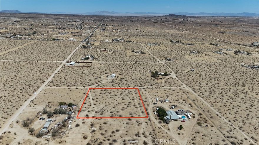 This 2.5-acre property in the highly sought-after Joshua Tree area offers the perfect opportunity to build your dream home or invest in a growing community.  This property is just minutes from the Joshua Tree National Park visitor center, Copper Mountain College, Hi-Desert Medical Center/Emergency Room, and downtown Joshua Tree. You are also very close to neighboring Yucca Valley and 29 Palms. Joshua Tree is experiencing growth as people leave the city searching for a slower pace of life in a rural community. Utility access is nearby and all interested buyers are encouraged to confirm connections costs with the utility companies directly.  Come drive by and see what this rural desert community has to offer!  APN# 0605-191-18-0000 Coordinates: 34.172781 / -116.298097
This property does not have an address assigned. "760 Carmel St" is for listing purposes only.