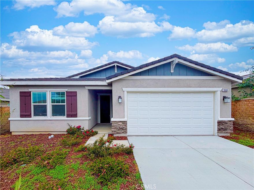 Located in a desirable Riverside neighborhood, this newer single-story residence offers approximately 1,831 square feet with 4 bedrooms and 2 bathrooms. The open and functional floor plan creates a bright, welcoming living space that flows seamlessly into the kitchen—ideal for both daily living and entertaining. The kitchen features modern finishes, ample cabinetry, and generous counter space. The primary suite is privately situated away from the secondary bedrooms for added comfort. An attached garage and private backyard add to the home’s appeal. Conveniently located approximately 10–15 minutes from the University of California, Riverside, and near shopping, dining, and major roadways, this home offers both comfort and convenience. Information deemed reliable but not guaranteed.