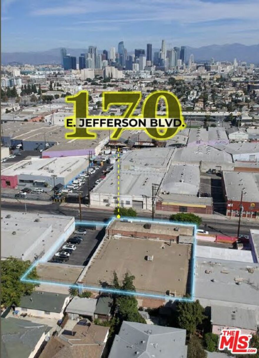 170 E. Jefferson Blvd presents a rare chance to acquire a 15,650 SF creative flex industrial building with 3,500 SF mezzanine office, set on 21,000 SF of land in a dynamic pocket of Central Los Angeles. Delivered vacant and Zoned LA M1-1-CPIO, the property allows for light industrial, creative office, showroom, and limited commercial uses, with additional design and use standards guided by the South LA Community Plan Implementation Overlay (CPIO) District  making it an ideal fit for content producers, fashion studios, USC-affiliated ventures, cultural organizations, and creative end-users seeking proximity to the Lucas Museum, BMO Stadium, and Downtown LA.  The property features exposed brick, hardwood floors, 12' clear ceilings, gated parking for 12+, and excellent access to the 10 and 110 Freeways. With its location just east of USC and walking distance to BMO Stadium, the Lucas Museum, and Downtown LA, the offering is well-positioned for an owner-user or investor to unlock value in a neighborhood undergoing major cultural and economic growth.