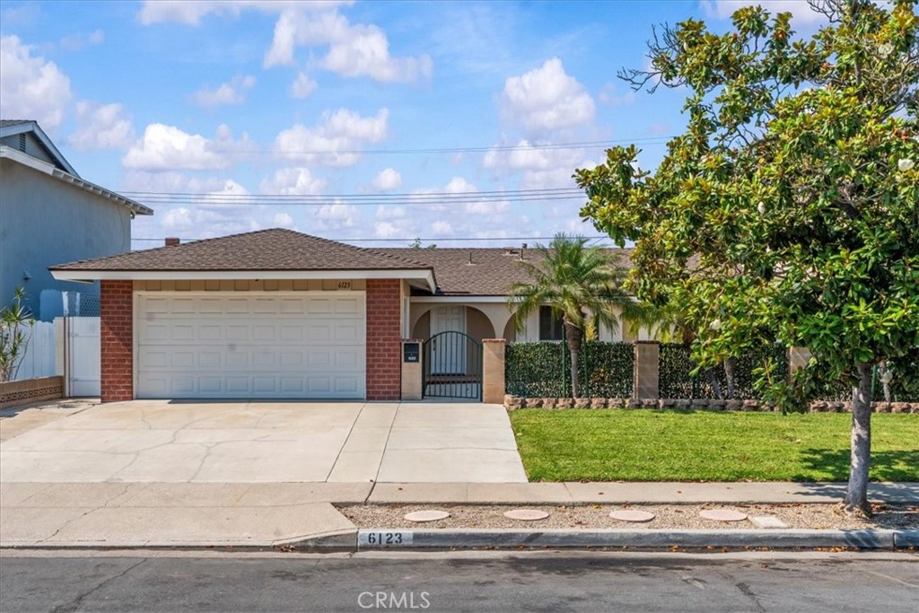 Charming single-story home in Cypress with 3 beds, 2 baths. Gated front yard leads to an open-concept living, dining, and kitchen area. Bright and airy floor plan. Spacious, well-maintained backyard. The two-car garage includes windows for natural light and a designated laundry area.