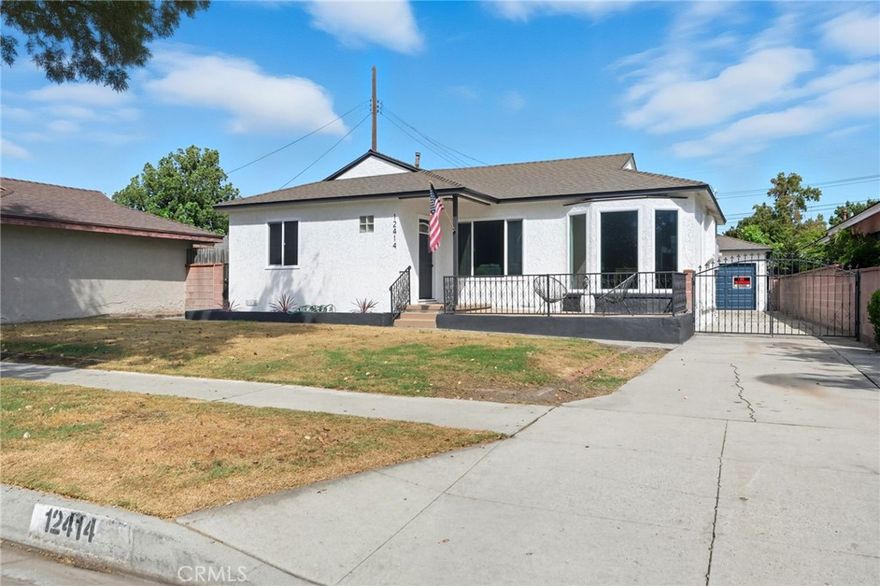 Come see this tastefully remodeled 3 bedroom, 2 bathroom property with a large pool that you can call home. It features new flooring, new interior paint, new recessed LED lights, new kitchen, new bathrooms, new mini AC and heating split unit, this property sits in a large lot. The living room is filled with bright, natural light and it flows perfectly into the dining area and kitchen then flows to the back yard and large covered patio perfect for entertaining.  The large pool is the cherry on top for hot summer days and perfect for warm winters in California.