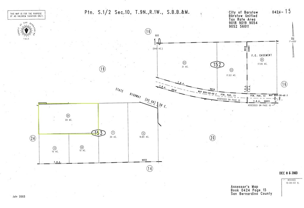 ***Come VIEW and MAKE an OFFER TODAY! 20 ACRE FENCED INDUSTRIAL PARCEL FOR LEASE perfectly positioned at the CROSSROADS of INTERSTATE-15 INTERSTATE-40 and HIGHWAY-58. Offering great access to pretty much all of Southern CA, the fenced lot located at the end of Armory Rd is a "stones throw" away from the E. Main St/Montara Rd exit off INTERSTATE-40 just east of the INTERSTATE-15 INTERCHANGE. In addition the site is level with gravel laid down making it ideal for parking large trucks, heavy equipment, and/or storing large amounts of materials/inventory. With recent news about the 4,500 ACRE, $1.5 Billion, BNSF - Barstow International Gateway (BIG) coming to the area, DEMAND for Barstow real estate has begun to skyrocket. The BNSF Facility will be the first of its kind in North America, and it's estimated this massive development will create upwards of 20,000 NEW JOBS. With such an influx of population and INDUSTRIAL ACTIVITY coming, one can predict additional services will be needed to support the growth of TRUCKING, RAILWAY, along with other LOGISTICAL OPERATIONS. A definite MUST SEE OPPORTUNITY, worthy of serious consideration before it's too late. The 20 Acre lot is being offer for lease at: 1st year $6,000 per month, 2nd year $6,000 per month, 3rd year $7,000 per month, 4th year $8,000 per month, 5th year $10,000 per month.***