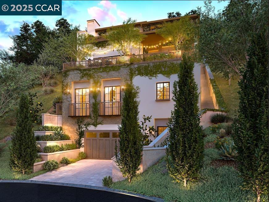 Seize a rare opportunity to build your dream home in the coveted Montclair neighborhood of the Oakland Hills! This thoughtfully designed, fully entitled 4-story residence offers stunning Oakland Hills views and is primed for construction. The plans include a 3 Bed, 2.5 Bath - 4299 Sq/Ft home. The seller has secured all city of Oakland design approvals, allowing you to apply for building permits and start building right away. Transparent budgets and contractor bids provide clear construction cost estimates, and comprehensive reports—geotechnical, tree, and survey—are readily available. Plus, utilities are conveniently accessible right in front of the property, streamlining the building process. Don’t miss this chance to create a custom masterpiece in one of Oakland’s most desirable locations! **For navigation purposes, use 6570 Girvin Dr, Oakland CA.