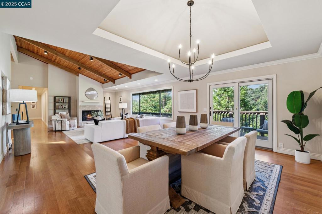 The best of Upper Happy Valley living—where privacy, space, and natural beauty come together. Nestled on nearly half an acre, this property offers a serene setting surrounded by mature trees, sweeping views, and a sense of retreat just minutes from downtown Lafayette. This spacious residence features 5 bedrooms, 4 baths, plus versatile bonus spaces including a workout room, playroom, and office—making the floor plan both flexible and highly functional. Soaring vaulted ceilings, freshly painted interiors and beautiful hardwood flooring. Open concept kitchen with granite countertops. Located close to top-rated Lafayette schools, vibrant downtown shops and dining, and convenient freeway access, this home truly has it all!