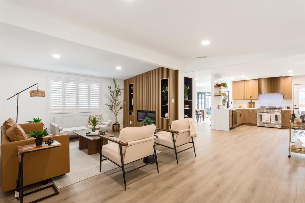 Stunning Modern Remodel in the Heart of Clairemont Welcome to your dream home in one of San Diego’s most desirable and peaceful neighborhoods. This completely remodeled 3-bedroom, 2-bathroom residence effortlessly blends modern luxury with everyday comfort, offering a lifestyle of ease, elegance, and convenience. Step inside to discover a bright, open-concept layout featuring high-end finishes throughout. The kitchen is a chef’s delight, boasting sleek quartz countertops, contemporary soft- close cabinetry, and premium fixtures such as a commercial-grade stove. Porcelain tile and luxury vinyl flooring flow seamlessly through the home, providing both style and durability. The spacious primary suite is your private retreat, highlighted by a spa-inspired bathroom with a freestanding high-end soaking tub and rainfall shower heads — perfect for unwinding after a long day. Enjoy San Diego’s year-round sunshine in your beautifully landscaped, low-maintenance backyard — ideal for entertaining guests or relaxing with the family in the cool afternoon breeze. Additional features include owned outright solar (no lease!), central heating and cooling, and thoughtful modern upgrades throughout. Located just minutes from the beach, shopping centers, and major freeways, this home also sits in a top-rated school district — making it perfect for families and professionals alike. Don’t miss your chance to own a turnkey, energy-efficient gem in one of San Diego’s most sought-after communities. Easy To show but hard to forget!