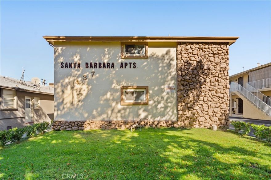 Welcome to Santa Barbara Apartments, an exceptional 9-unit multifamily asset located in the heart of Glendale, CA. Offered for the first time on the market, this well-maintained and recently upgraded property presents a rare opportunity for investors seeking strong in-place income with additional upside potential. The building features (4) two-bedroom units and (5) one-bedroom units, with 8 currently occupied and 1 vacant—ideal for an owner-user or immediate rent growth. Recent improvements include new electric subpanels in every unit, a new main service panel, updated asphalt, fresh exterior paint, upgraded railings, and a new irrigation system, enhancing both performance and curb appeal. Additional amenities include, wall-mounted A/C units, on-site coin-operated laundry, and dedicated parking for 8 of the 9 units. Three apartments have been recently remodeled. Two rent increases are scheduled for December, providing further income growth. Centrally located near major freeways, public transportation, shopping, and dining, this property provides convenience and enduring tenant demand—making it an excellent addition to any investor’s portfolio. Current cap rate is 5.06%, with a projected 5.85% cap rate once the vacant unit is leased—an outstanding return for the Glendale market.